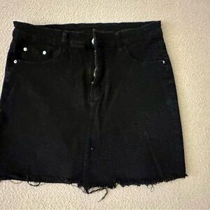 Black Denim Mini Skirt